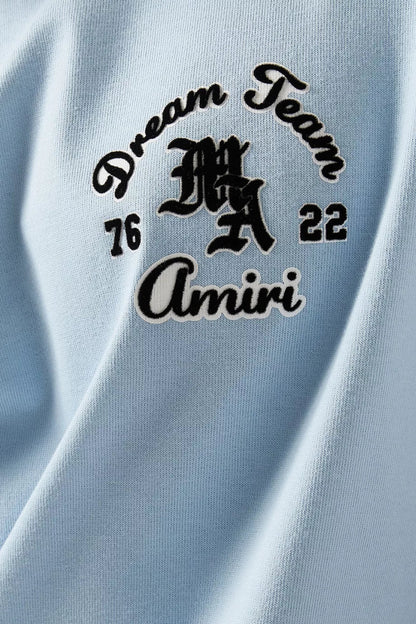 Amiri Dream Team Oversized T-Shirt "Blue Cotton" Trendy Tee UAE