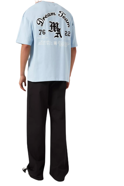 Amiri Dream Team Oversized T-Shirt "Blue Cotton" Trendy Tee UAE