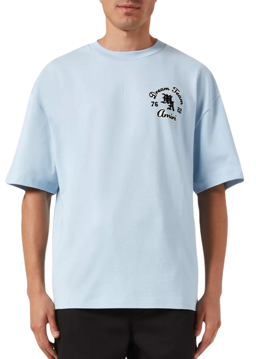 Amiri Dream Team Oversized T-Shirt "Blue Cotton" Trendy Tee UAE