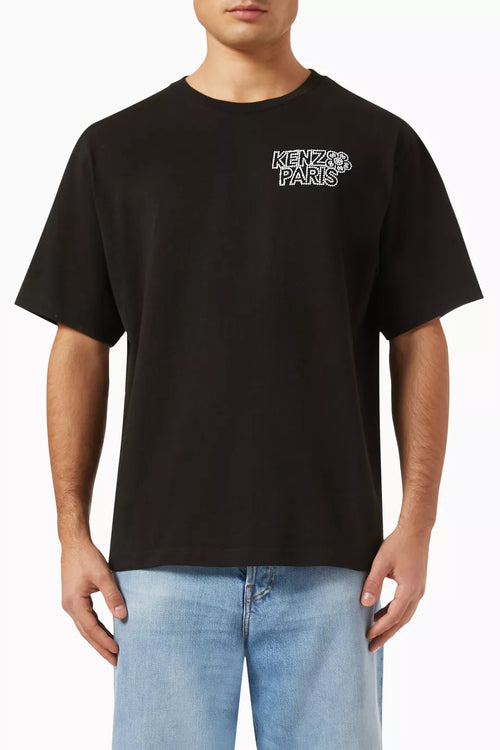 KENZO Constellation Oversized Embroidered T-Shirt Cotton Jersey Streetwear UAE