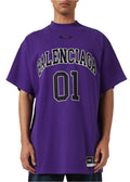 Balenciaga Men's Basketball Series Oversized T-Shirt "Purple" Streetwear Tee UAE