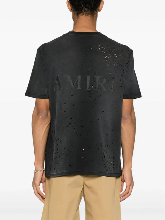 AMIRI Shotgun Logo-Print Distressed T-Shirt Edgy Streetwear Tee UAE