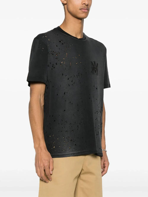 AMIRI Shotgun Logo-Print Distressed T-Shirt Edgy Streetwear Tee UAE