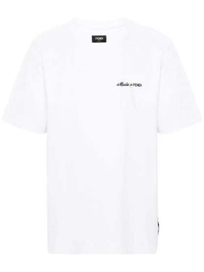 FENDI Logo-Embroidered T-Shirt Luxury Cotton T-Shirt UAE