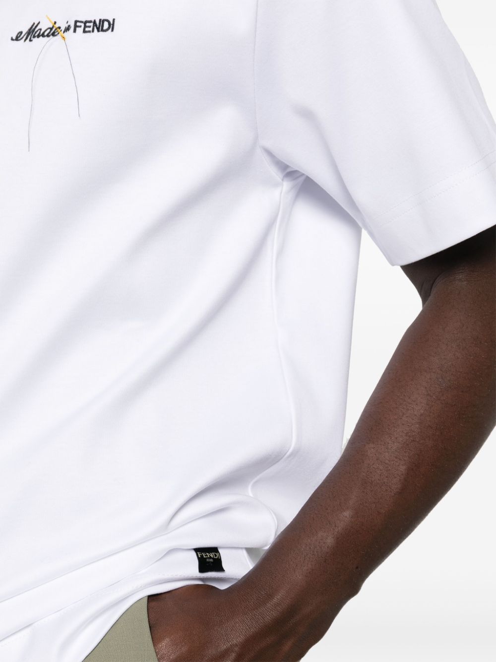 FENDI Logo-Embroidered T-Shirt Luxury Cotton T-Shirt UAE