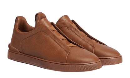 Zegna Triple Stitch Leather Sneakers