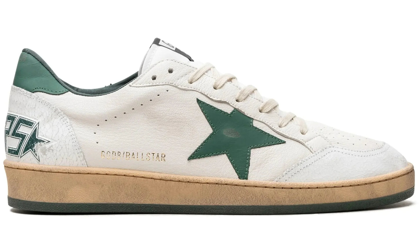 Golden Goose Ballstar "White Green" Distressed Star Sneakers UAE