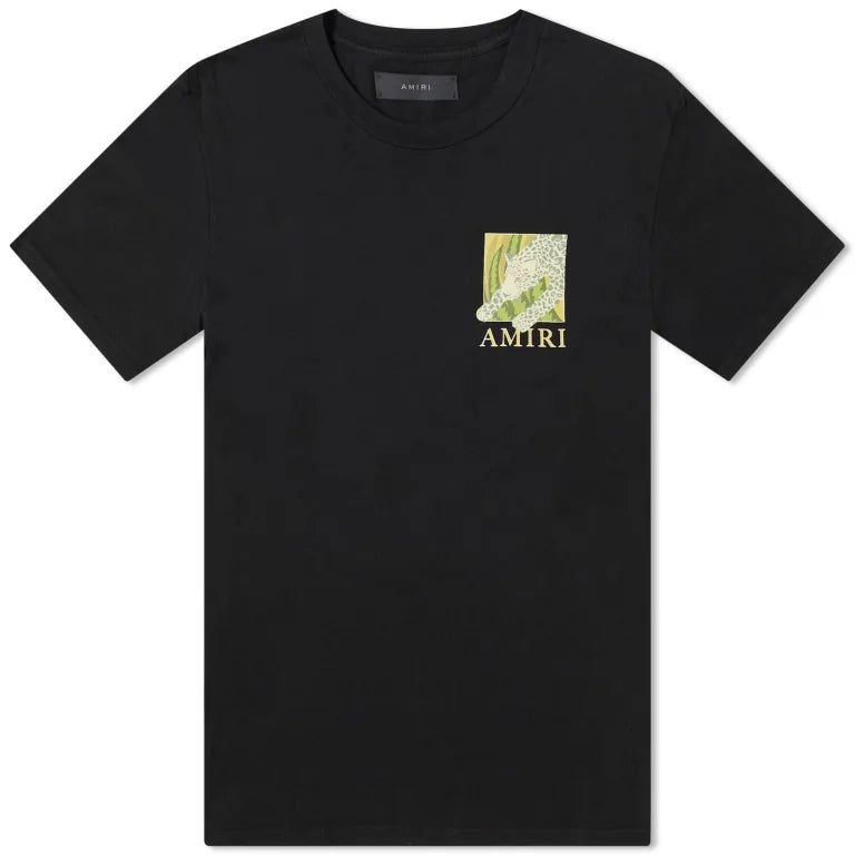 AMIRI Leopard-Print Cotton Jersey T-Shirt "Black" Streetwear Graphic Tee UAE