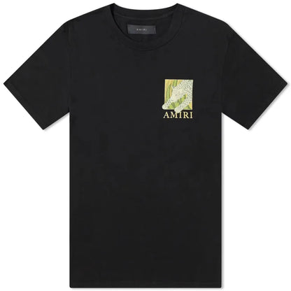 AMIRI Leopard-Print Cotton Jersey T-Shirt "Black" Streetwear Graphic Tee UAE
