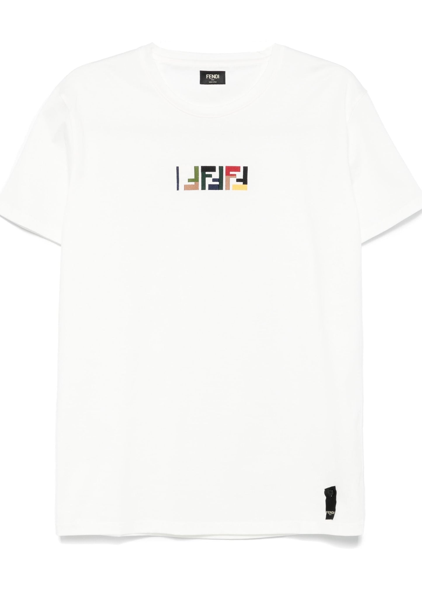 Fendi White Cotton T-Shirt Designer Essential Tee UAE