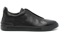 Zegna Triple Stitch Leather Sneakers "Black" Luxury Sneakers UAE