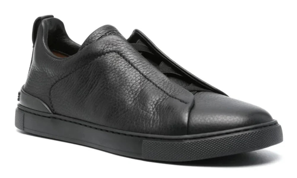 Zegna Triple Stitch Leather Sneakers