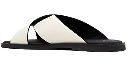 Prada Saffiano Leather Crisscross Sandals "White" Designer Sandals UAE