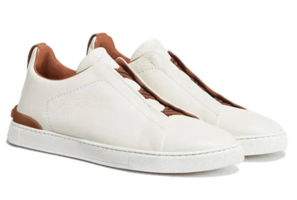 Zegna Triple Stitch Leather Sneakers