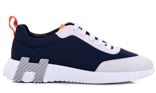 Hermès Suede Nylon Bouncing "Navy Blue Grey" Hybrid Sneakers UAE