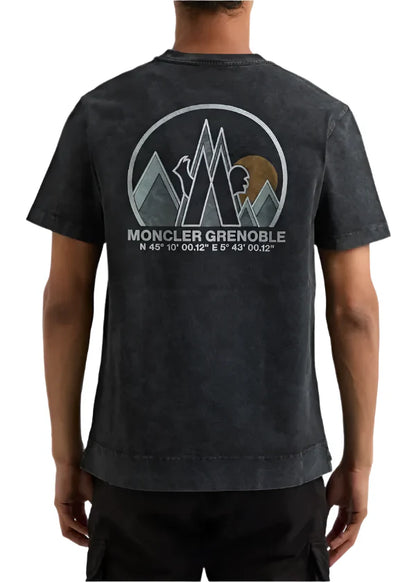 Moncler Back Mountain Logo Jersey T-Shirt Outdoor Style Tee UAE