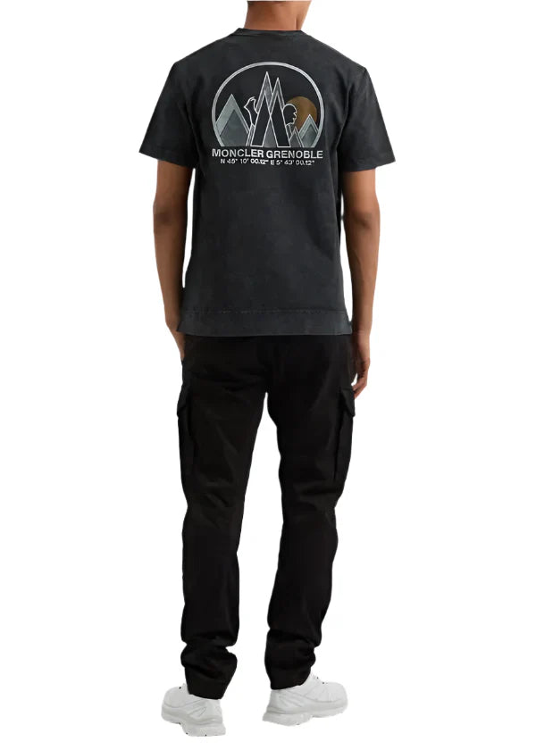 Moncler Back Mountain Logo Jersey T-Shirt Outdoor Style Tee UAE