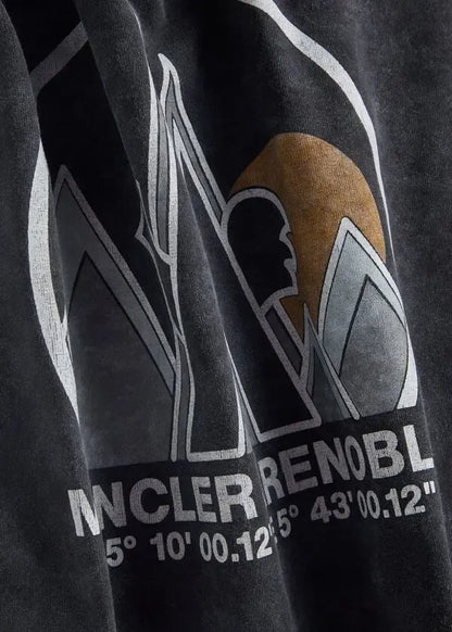 Moncler Back Mountain Logo Jersey T-Shirt Outdoor Style Tee UAE
