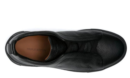 Zegna Triple Stitch Leather Sneakers