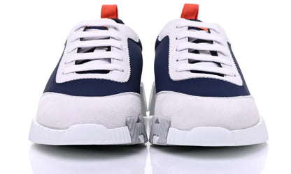 Hermès Suede Nylon Bouncing "Navy Blue Grey" Hybrid Sneakers UAE
