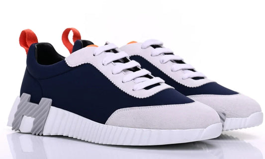 Hermès Suede Nylon Bouncing "Navy Blue Grey" Hybrid Sneakers UAE