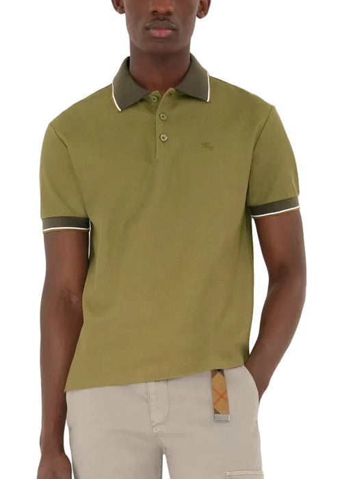 Burberry Logo Collar Cotton Polo Shirt "Estate Green" Designer Polo UAE
