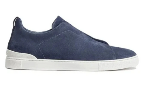 Zegna Triple Stitch Suede "Workwear Blue" Utility Style Sneakers UAE