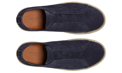 Zegna Suede Triple Stitch Espadrilles "Dark Blue" Summer Espadrilles UAE