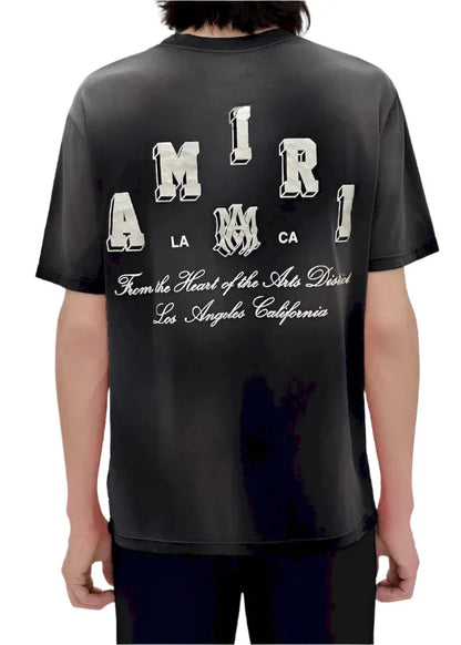 AMIRI Vintage Collegiate Logo-Print T-Shirt "Black" Retro Style Tee UAE