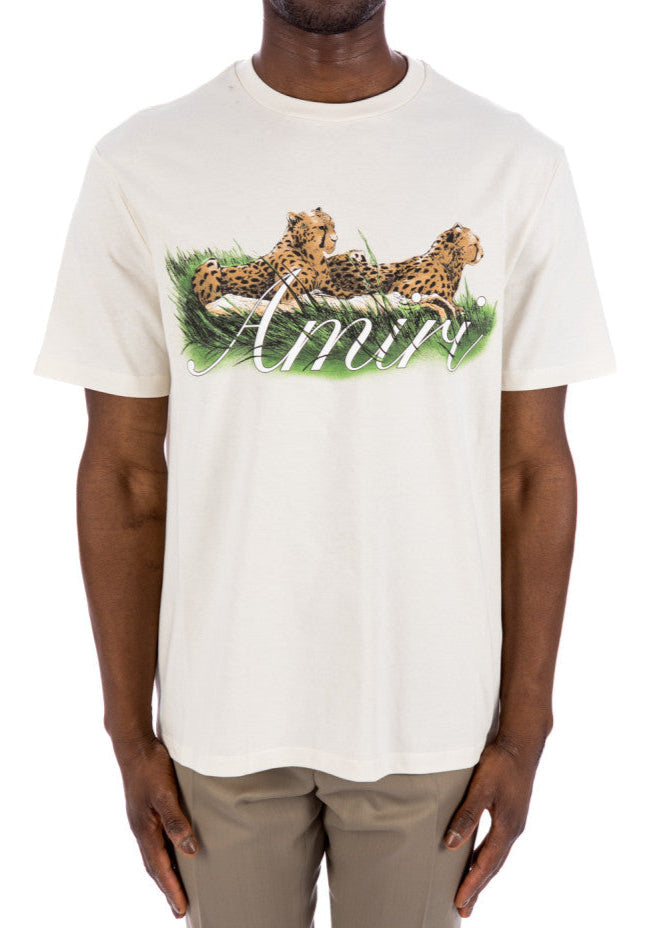 AMIRI Cheetah-Print Cotton T-Shirt Bold Print Tee UAE