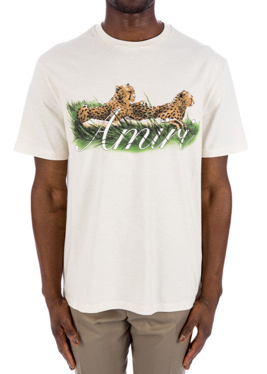 AMIRI Cheetah-Print Cotton T-Shirt Bold Print Tee UAE