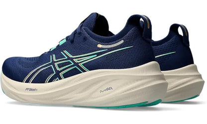 Asics Gel Nimbus 26 Wide "French Blue Electric Lime" Wide Fit Running Shoes UAE
