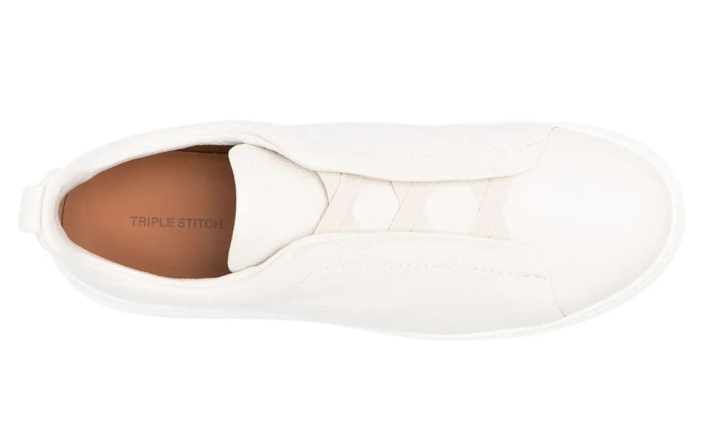 Zegna Triple Stitch Leather Sneakers
