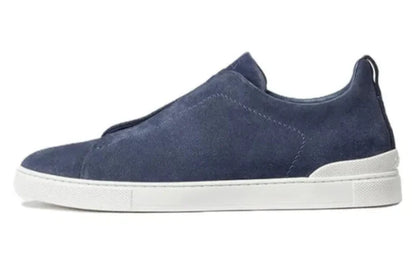 Zegna Triple Stitch Suede "Workwear Blue" Utility Style Sneakers UAE