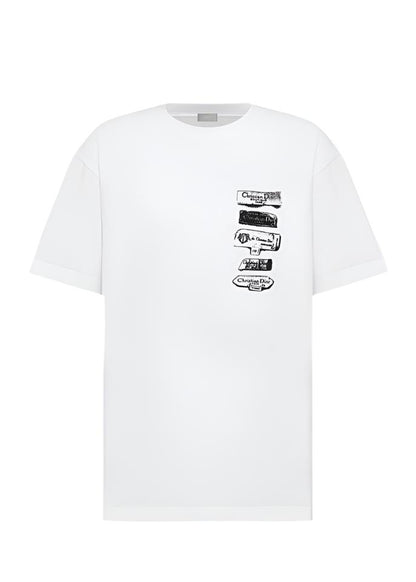 Dior Archives Labels T-Shirt "White Relaxed Fit" Minimal Tee UAE