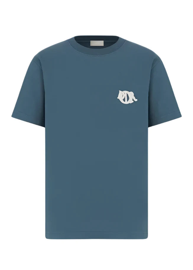 Dior Charm T-Shirt "Blue Relaxed Fit" Casual Designer Tee UAE