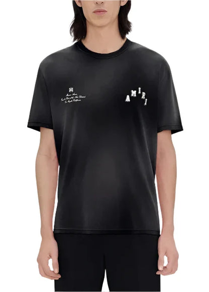 AMIRI Vintage Collegiate Logo-Print T-Shirt "Black" Retro Style Tee UAE