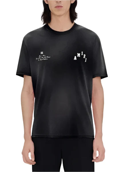 AMIRI Vintage Collegiate Logo-Print T-Shirt "Black" Retro Style Tee UAE