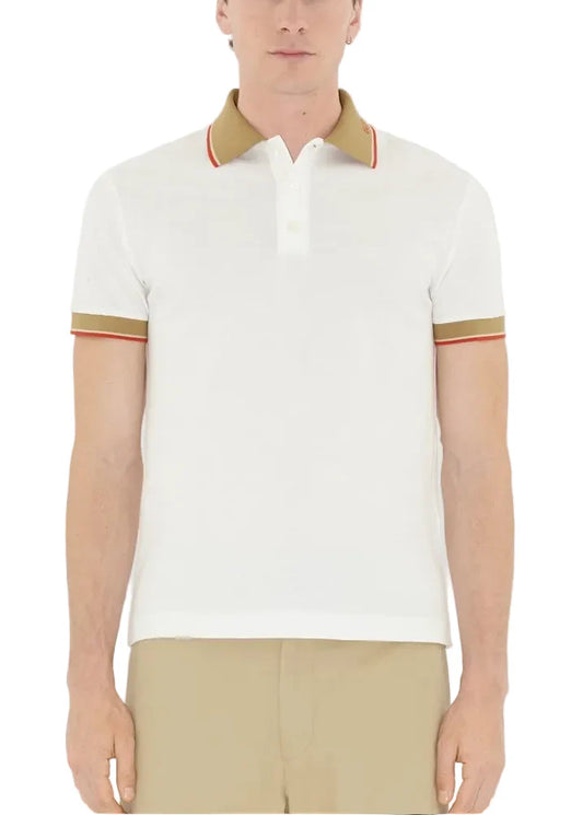 Burberry Logo Collar Cotton Polo Shirt "Chalk White" Premium Polo UAE