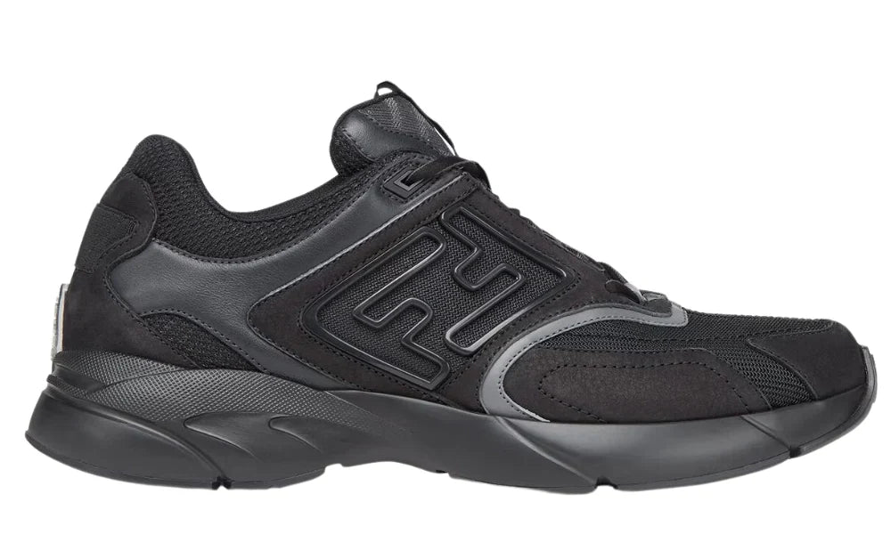 Fendi Faster Trainers "Black Nubuck Leather" Low-Top Sneakers UAE
