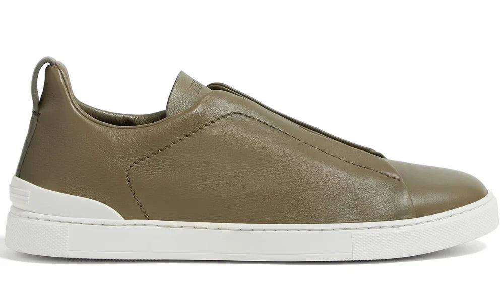 Zegna Triple Stitch Leather Sneakers