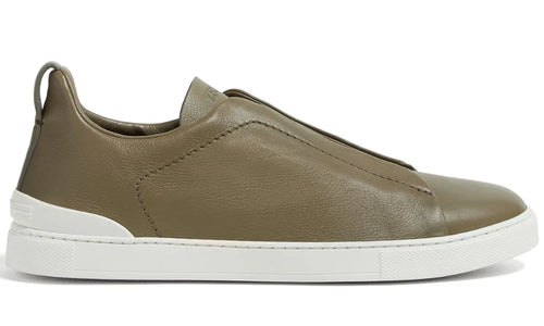 Zegna Triple Stitch Leather Sneakers