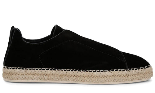 Zegna Suede Triple Stitch Espadrilles "Black" Classic Espadrilles UAE