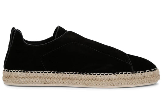 Zegna Suede Triple Stitch Espadrilles "Black" Classic Espadrilles UAE
