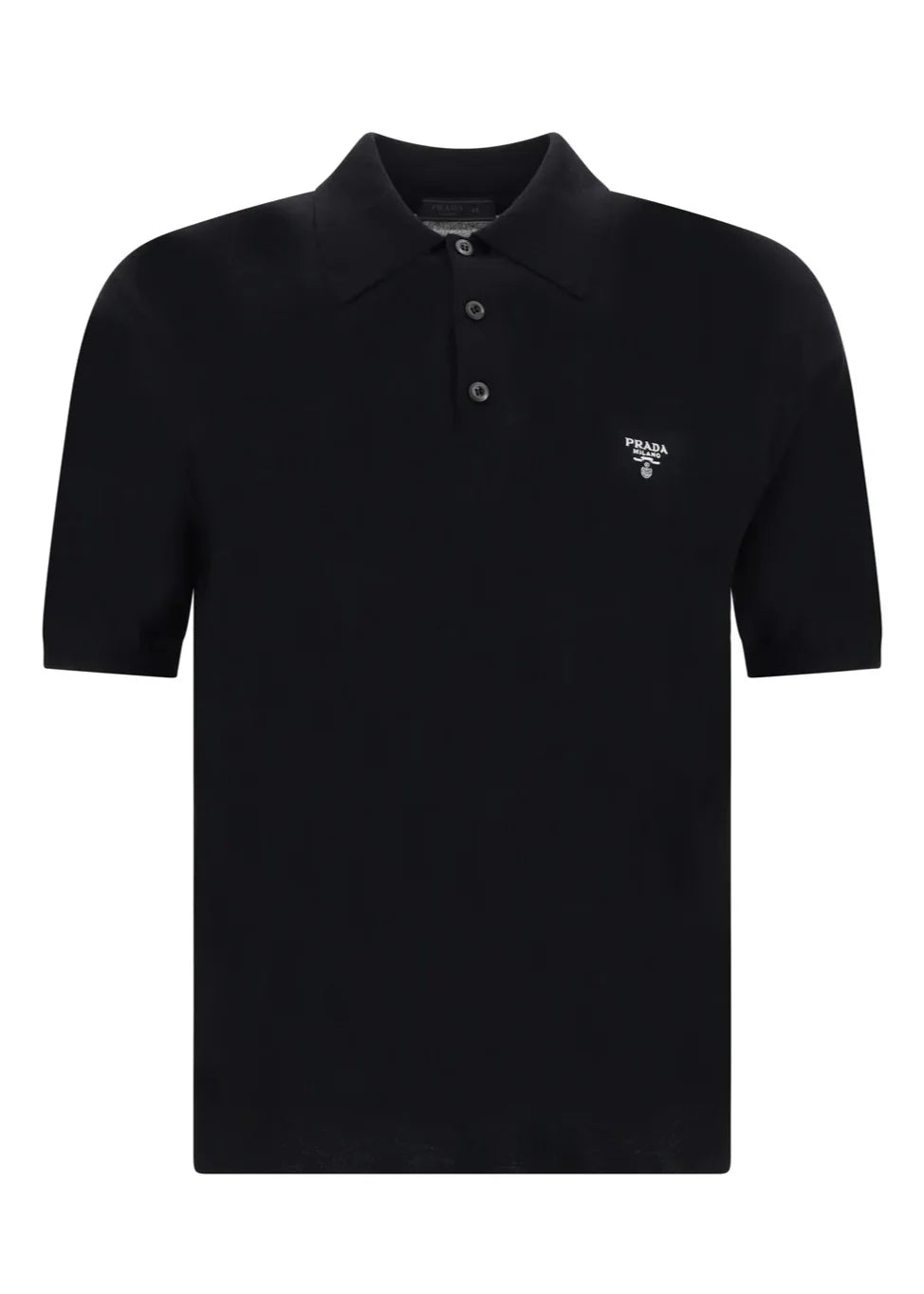 Prada Superfine Wool Polo Shirt "Black" Minimal Luxury Polo UAE