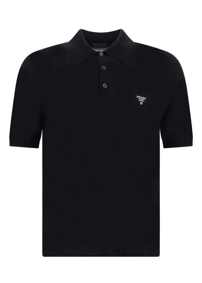 Prada Superfine Wool Polo Shirt "Black" Minimal Luxury Polo UAE