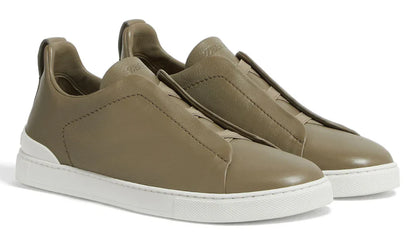 Zegna Triple Stitch Leather Sneakers