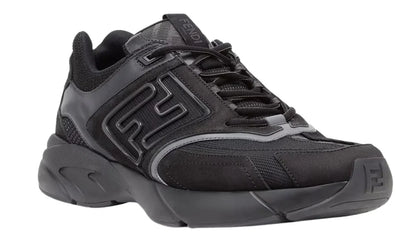 Fendi Faster Trainers "Black Nubuck Leather" Low-Top Sneakers UAE