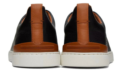 Zegna Triple Stitch Leather Sneakers