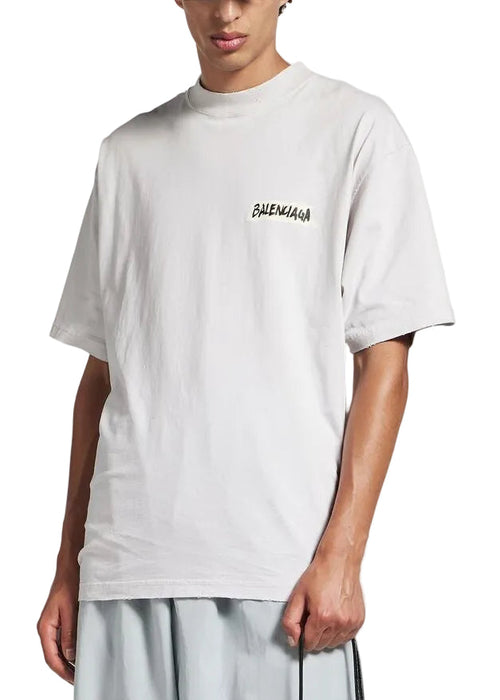 Balenciaga Masking Tape T-Shirt "White" Trendy Print Tee UAE
